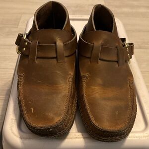 Quoddy Leather Ring Mule Moccasins Brown Handcrafted Made in USA